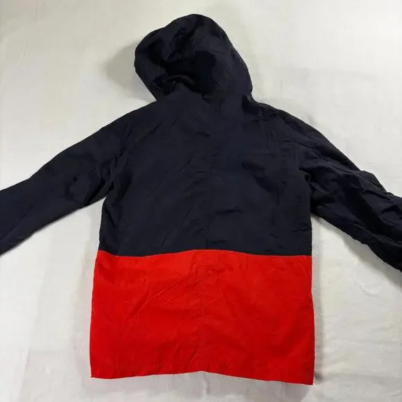American Eagle Hooded Jacket XS Colorblock Red Navy Camo Lined Streetwear - Picture 9 of 10